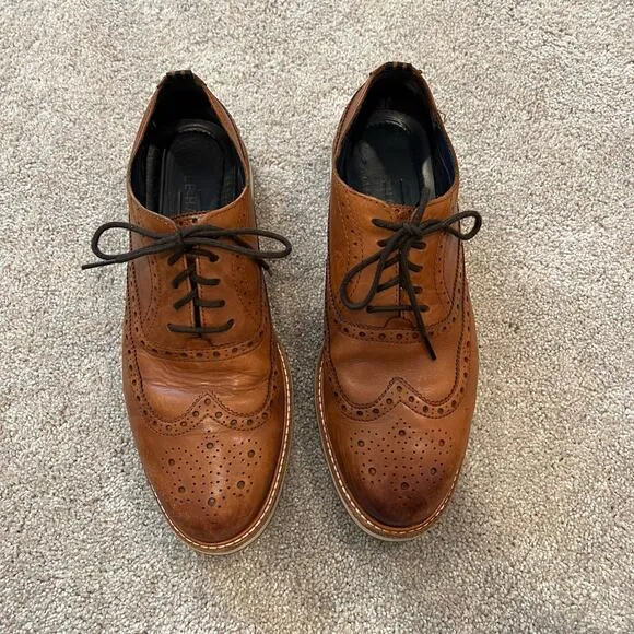 Cole Haan Grand OS Morris Brown‎ Wingtip Oxford Shoes Size 8.5 M