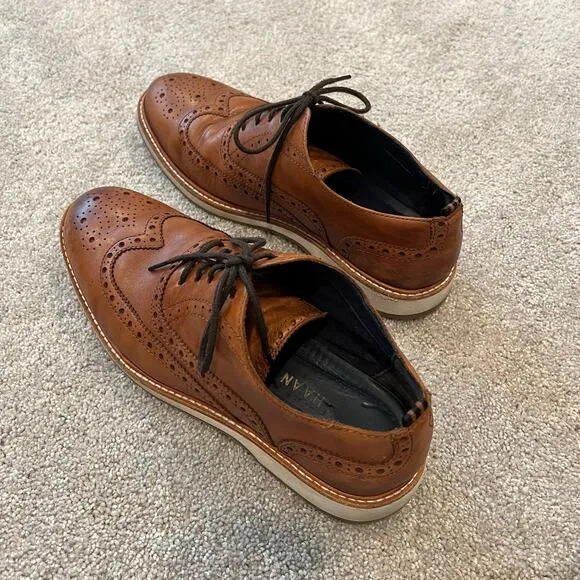 Cole Haan Grand OS Morris Brown‎ Wingtip Oxford Shoes Size 8.5 M