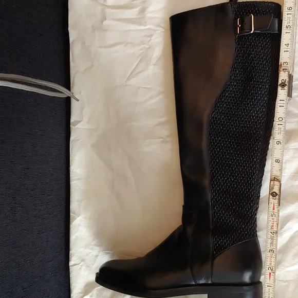 Cole Haan Knee High Black Leather Boots