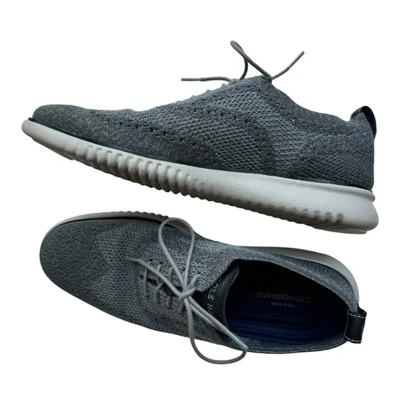 Cole Haan Men's Sz 10 1/2M  2.ZeroGrand Gray Oxford Wingtip Lace Comfort Shoes