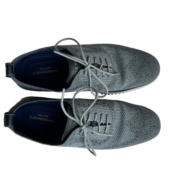 Cole Haan Men's Sz 10 1/2M  2.ZeroGrand Gray Oxford Wingtip Lace Comfort Shoes