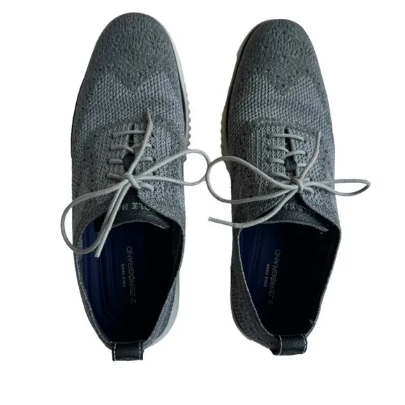 Cole Haan Men's Sz 10 1/2M  2.ZeroGrand Gray Oxford Wingtip Lace Comfort Shoes