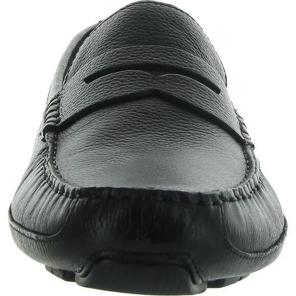 Cole Haan Mens Wyatt Black Leather Slip On Comfort Insole Loafers Shoes NWOB