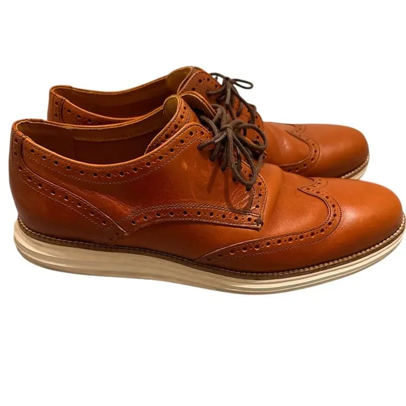 Cole Haan Original Grand Wingtip Lace Up Oxford Shoes Brown, size 11.5