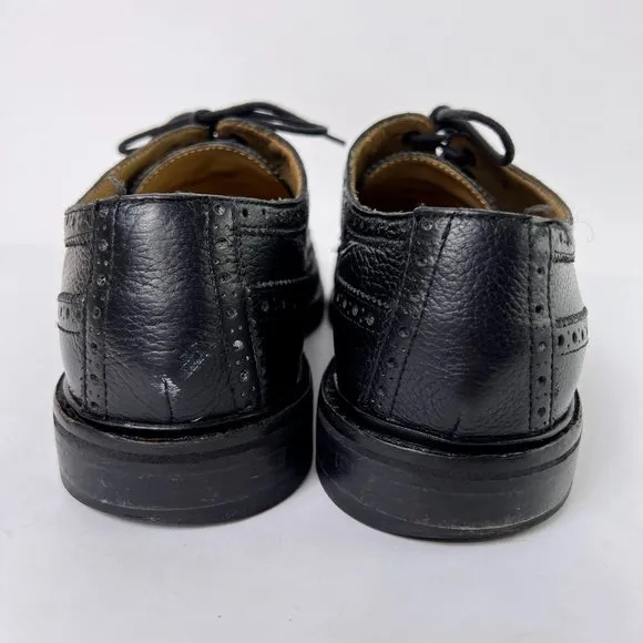 Cole Haan Williams Longwing Derby II Black Pebbled Leather Lace Dress Shoes 10.5