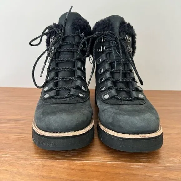 Cole Haan zero ground explorer hiking boots black 6 women suede