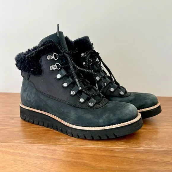 Cole Haan zero ground explorer hiking boots black 6 women suede