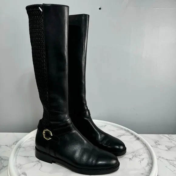 COLE HAAN Zerogrand Clover Knee High Boots sz 7 Leather # H778