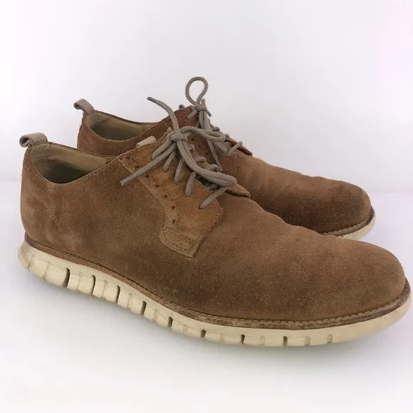Cole Haan Zerogrand Grand OS Suede Brown Dress Shoes Size 10.5