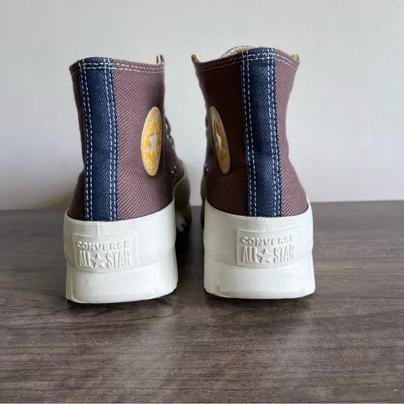 Converse All Star Lugged 2.0 Platform Denim Earthy Brown Unisex Shoe Size 9 or 7