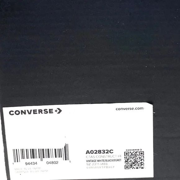 Converse Ctas Construct High Shoes Skate Women Size Casual White Canvas A02832C
