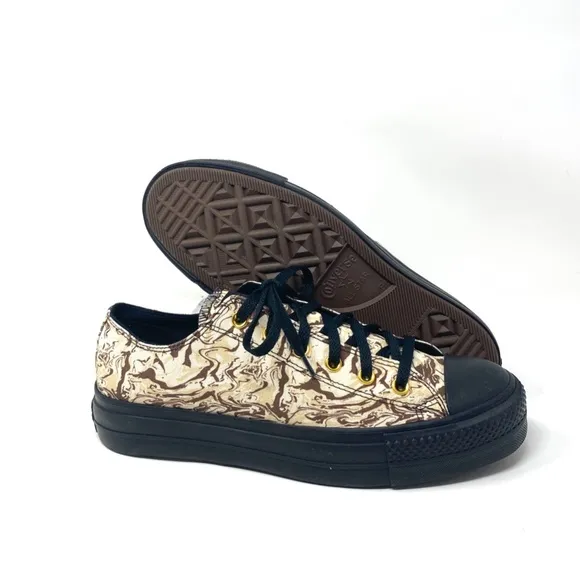 Converse Ctas Lift Platform Beige Canvas Shoes Low Skate Men Custom 171210C-BBBG