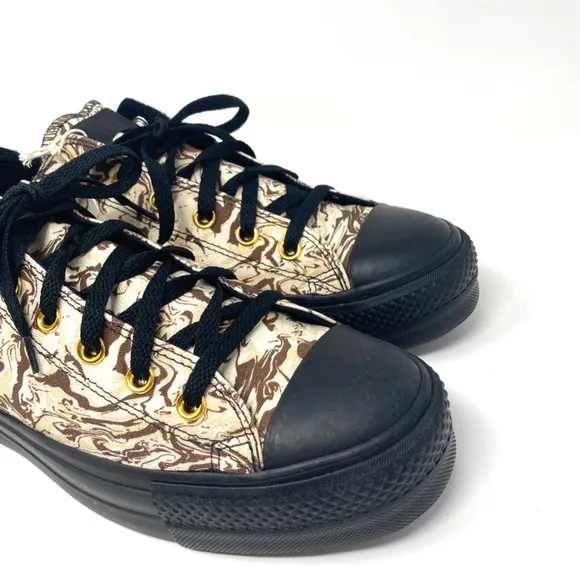 Converse Ctas Lift Platform Beige Canvas Shoes Low Skate Men Custom 171210C-BBBG