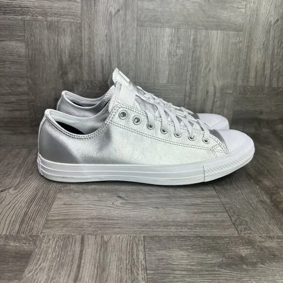 Converse CTAS Low Men's size 10.5/Women's size 12.5 Metallic Silver Shoes