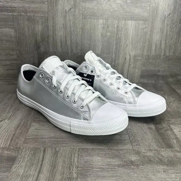 Converse CTAS Low Men's size 10.5/Women's size 12.5 Metallic Silver Shoes