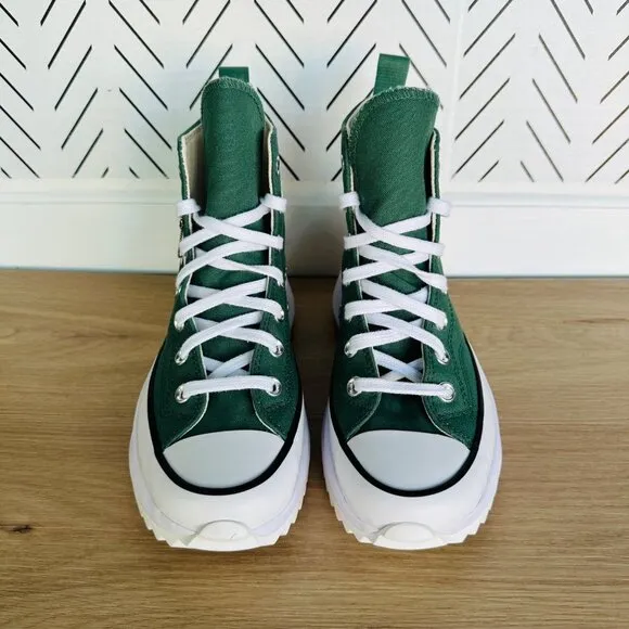 🤩Converse Run Star Hike Hi Sz 8 Men's Shoes Embroidered Flowers Green A11562C