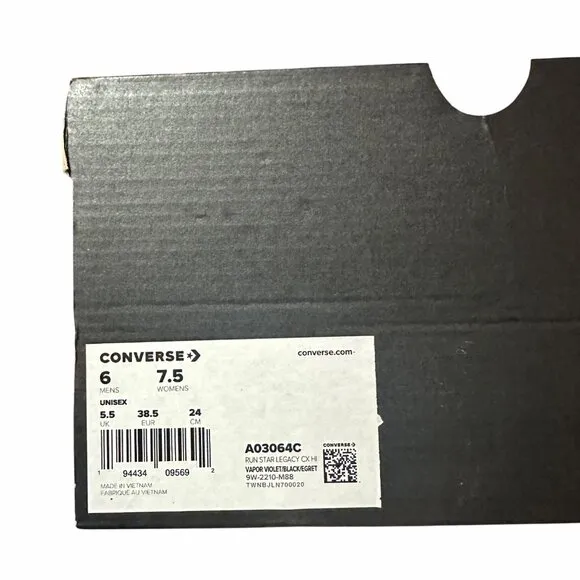 ⭐Converse Run Star Hike Legacy CX Hi Sz Sz 6 Mens Shoes Violet Platform A03064C⭐