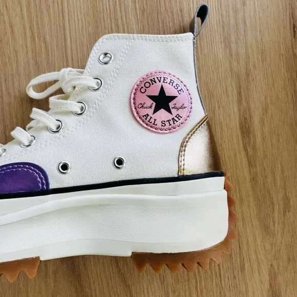 🤩Converse Run Star Hike Platform Chrome Sz 6.5 Men Shoes Beige Chunky A09796C
