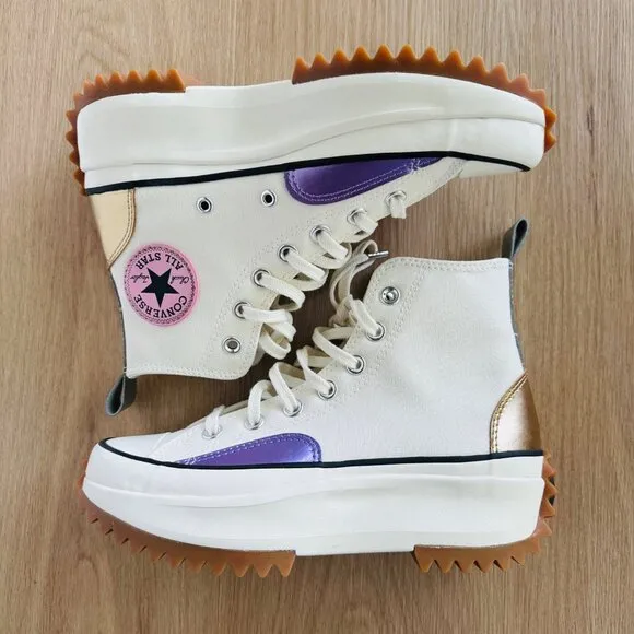 🤩Converse Run Star Hike Platform Chrome Sz 6.5 Men Shoes Beige Chunky A09796C