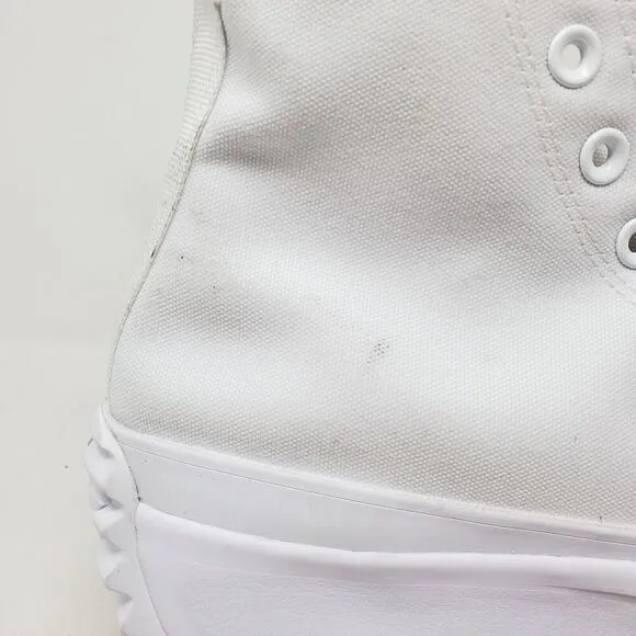 Converse Run Star Hike Shoes Womens 10 Platform Triple White High Top Sneakers