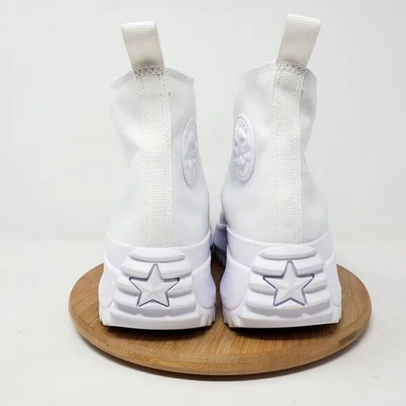 Converse Run Star Hike Shoes Womens 10 Platform Triple White High Top Sneakers
