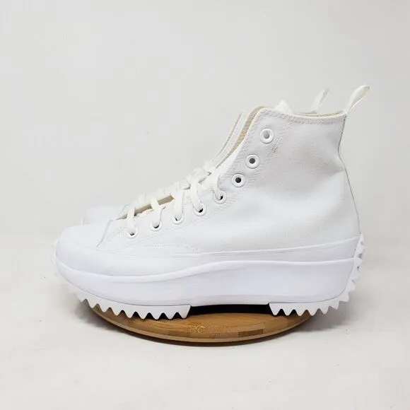 Converse Run Star Hike Shoes Womens 10 Platform Triple White High Top Sneakers