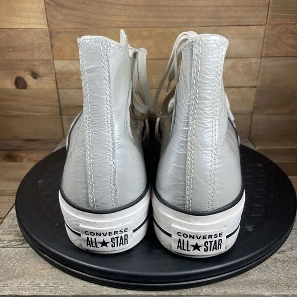 Converse Lift Hi Womens 9.5 Metallic Silver Sneakers Platform Casual Shoes