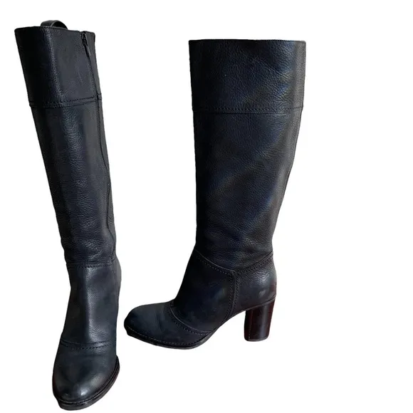 Cordani Black Leather Knee-high Boots Italian Made Size: 38