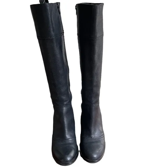Cordani Black Leather Knee-high Boots Italian Made Size: 38