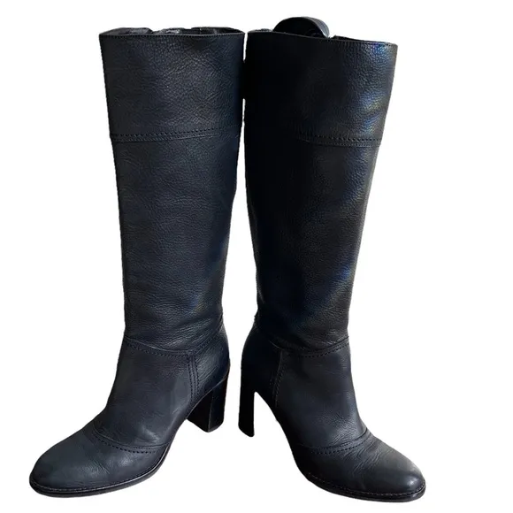 Cordani Black Leather Knee-high Boots Italian Made Size: 38