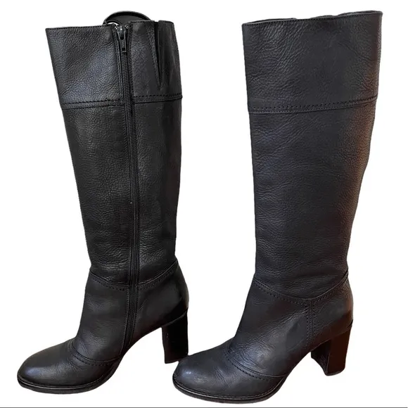Cordani Black Leather Knee-high Boots Italian Made Size: 38