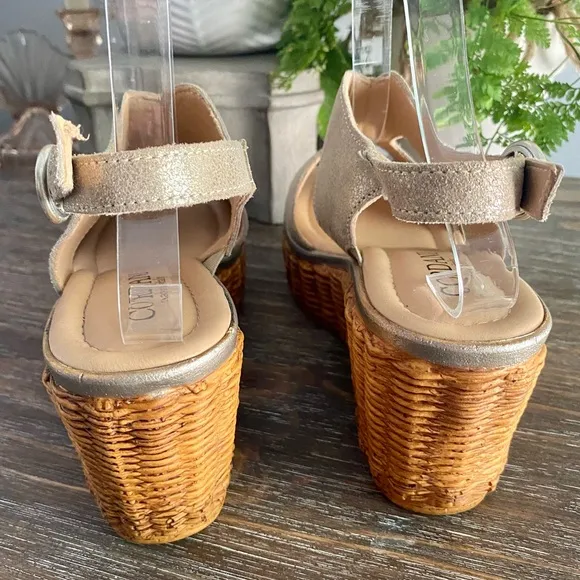 Cordani Luxury Woven Italian Platform Sandals Womens 8 - 8.5 EU 39 Shoes