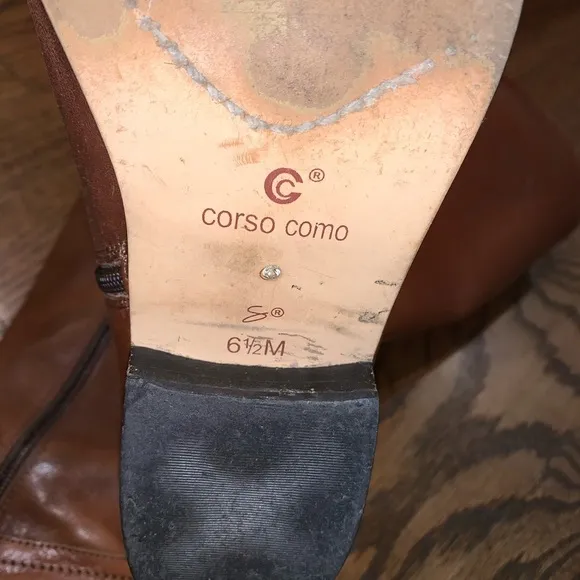 Corso Como Brown Leather Knee High Riding Boots