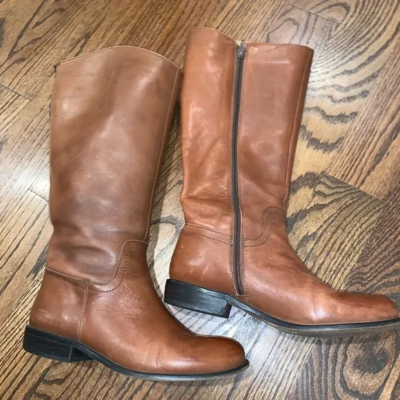 Corso Como Brown Leather Knee High Riding Boots