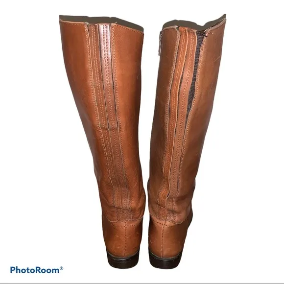 Corso Como Brown Leather Knee High Riding Boots