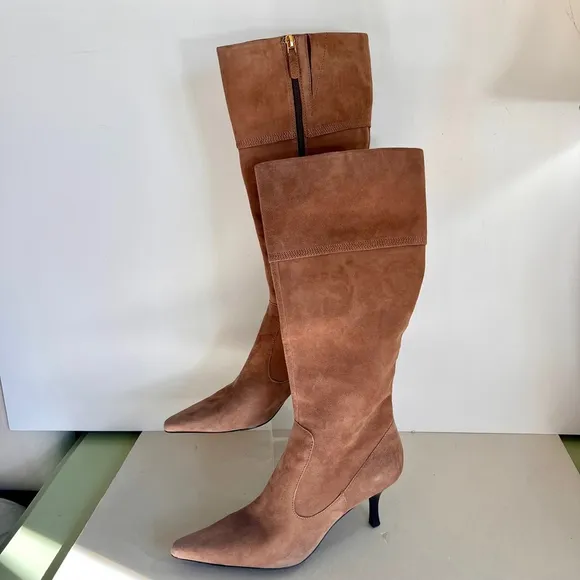 Crica Joan &amp; David brown suede tall boots size 7.5.