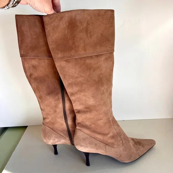 Crica Joan &amp; David brown suede tall boots size 7.5.