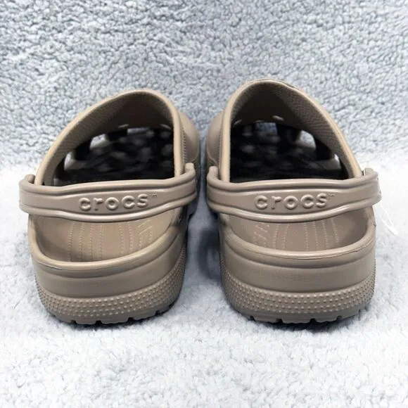 Crocs Classic Mens Size 17 Slip On Clogs Shoes Khaki Brown 10001-260