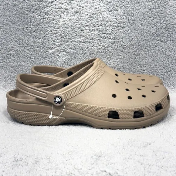 Crocs Classic Mens Size 17 Slip On Clogs Shoes Khaki Brown 10001-260
