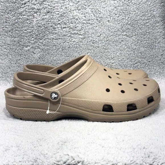Crocs Classic Mens Size 17 Slip On Clogs Shoes Khaki Brown 10001-260