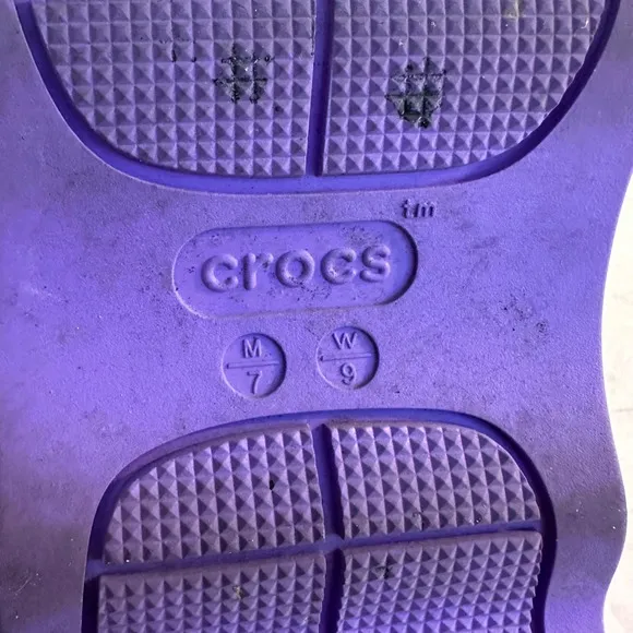 Crocs Mega Crush Triple Strap Platform Sandals Women's Size 9 Purple White Funky
