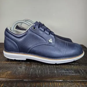 Cuater The Legend Travis Mathew Mens Size 8 Golf Shoes Spikes Blue Navy Leather