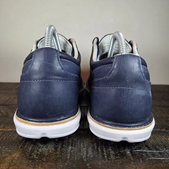 Cuater The Legend Travis Mathew Mens Size 8 Golf Shoes Spikes Blue Navy Leather