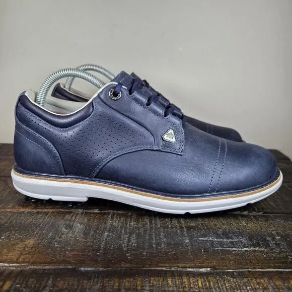 Cuater The Legend Travis Mathew Mens Size 8 Golf Shoes Spikes Blue Navy Leather