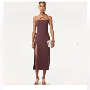 Cult Gaia Brown Castila Halterneck midi dress size medium large