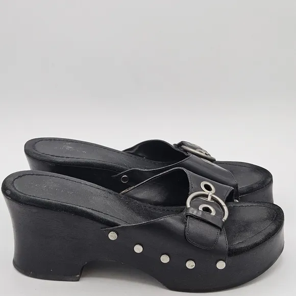 Curfew 90s Y2K 1.25&quot; platform 3&quot;heel peep toe sandals size 8 (10&quot; insole)