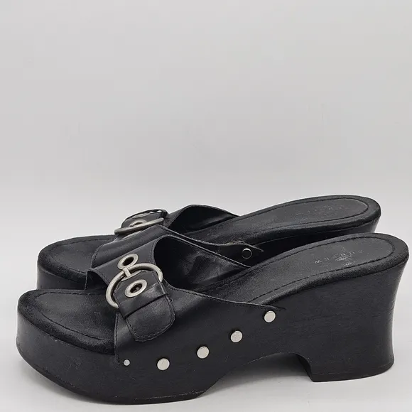 Curfew 90s Y2K 1.25&quot; platform 3&quot;heel peep toe sandals size 8 (10&quot; insole)