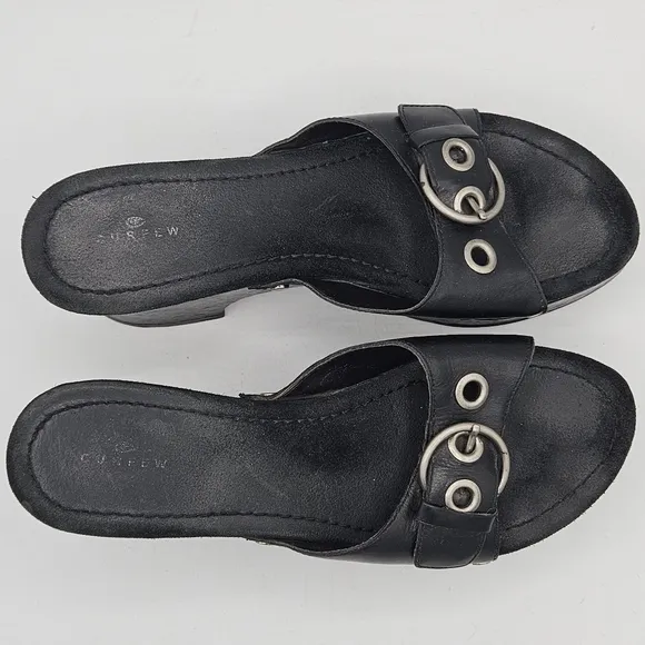 Curfew 90s Y2K 1.25&quot; platform 3&quot;heel peep toe sandals size 8 (10&quot; insole)