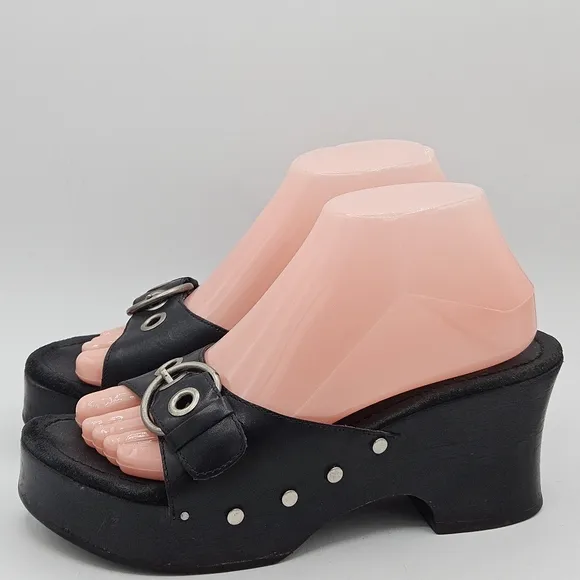 Curfew 90s Y2K 1.25&quot; platform 3&quot;heel peep toe sandals size 8 (10&quot; insole)
