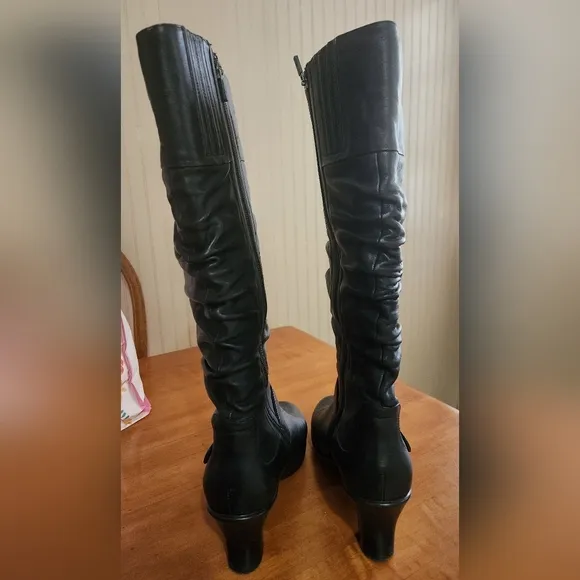 Dansko Brielle Knee High Leather Boots Black Womens Size 41
